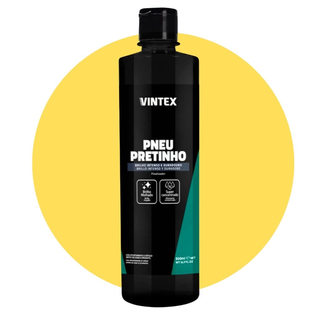 Pneu Pretinho Vonixx 500ml Revitalizador De Pneus Brilho Molhado Intenso Evita Ressecamento