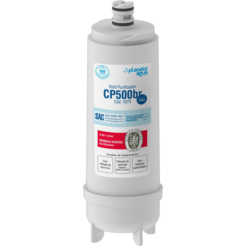 Refil Filtro Planeta Água CP500br para Purificador de Água Master Frio Rótulo Branco - Compatível