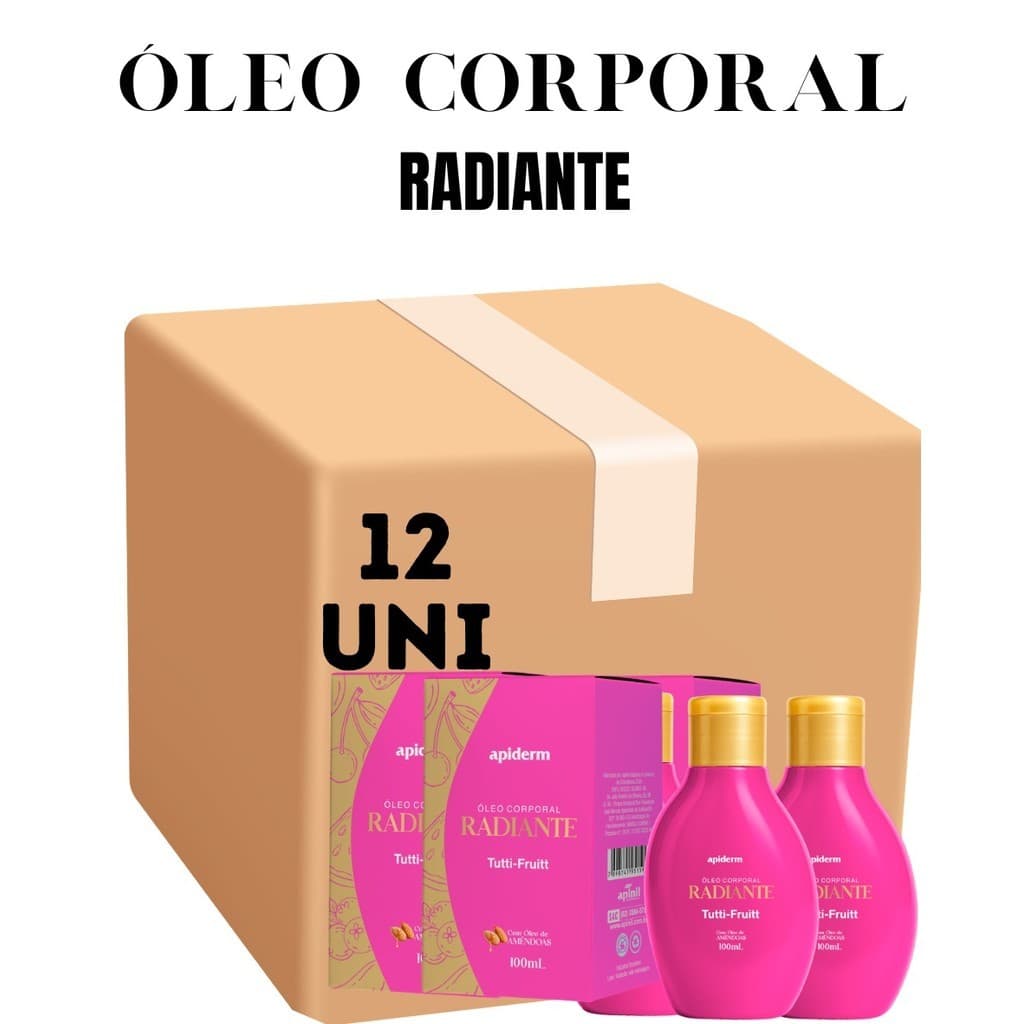 Kit 12 Unidades Radiante Óleo Corporal Aroma Tutti Fruitt 100ml Apinil (Campanha)
