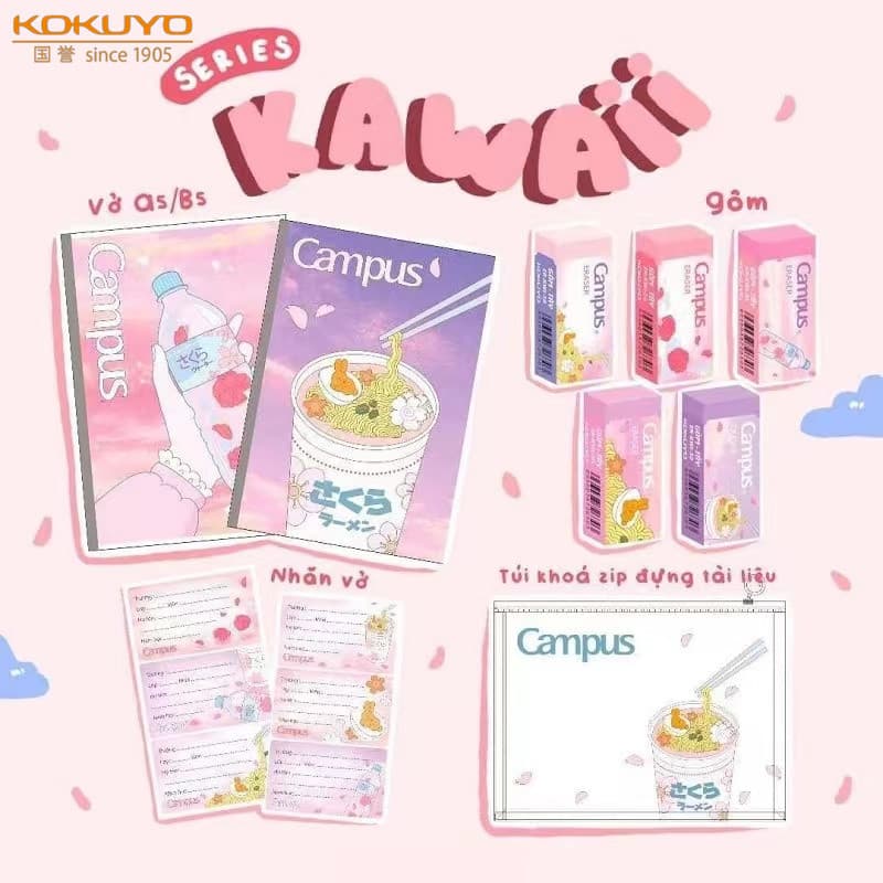 Estoque pronto KOKUYO KOKUYO Vietnã Edição Limitada 2 Pacote Sakura Soda Macarrão Instantâneo Basquete Gato Notebook Bor