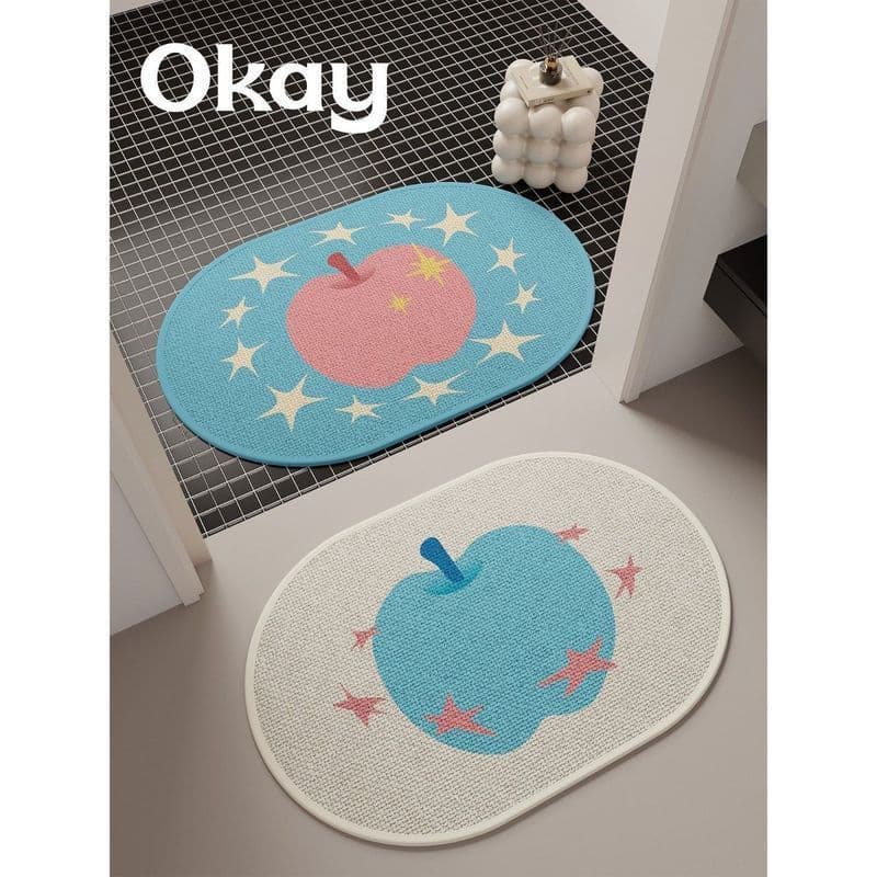 Sally Ma ok hortelã maçã banheiro coreano simples absorvente tapete de porta do banheiro tapete de banho tapete de banho