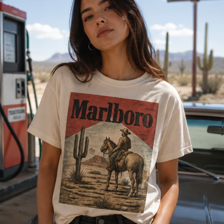 Camiseta Country Masculina Camisa Rodeio MARLBORO ARIATI Rodeio Barretão Festa de Peão
