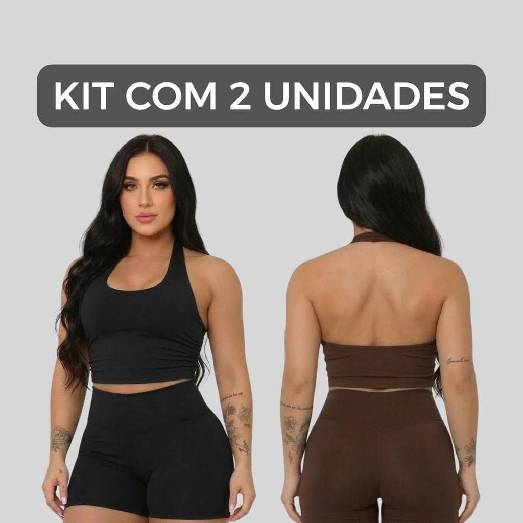Kit 2 Cropped Frente Única Feminino Esportivo Premium