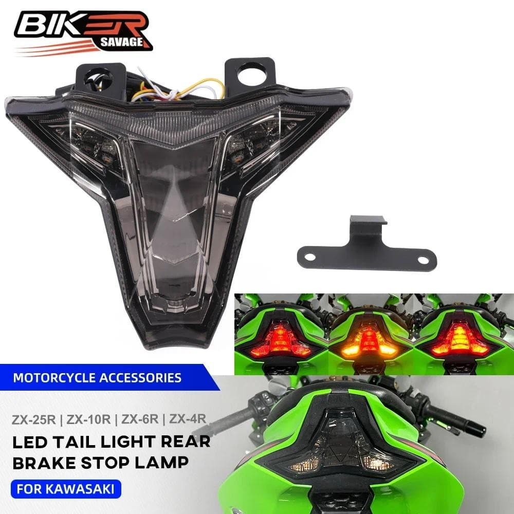 2024 ZX6R LED Luz De Freio Traseira Para Kawasaki Ninja ZX10R ZX4R ZX25R Sinalização De Mudança De Direção Integrada Mot