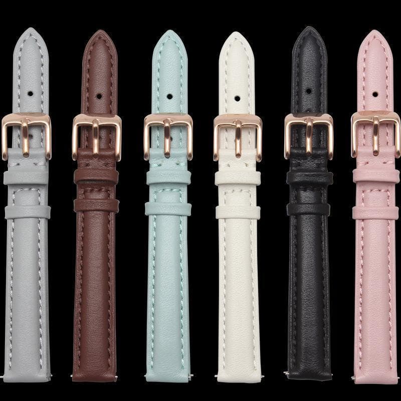 [Alça] Pulseira feminina de couro genuíno adaptada à deusa hora de correr pulseira de couro rosa 16, 18, 20mm acessórios