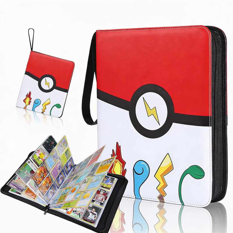 Pokémon Binder Album for 400/900 Cards Collector Zipper Folder Binder+ 4 Páginas Extras PU resistente à água