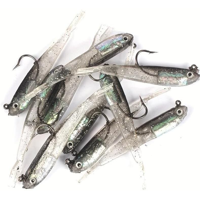 10 Iscas Macias para Pesca, Isca Macia Realista com Cauda Bifurcada para Pesca, Isca Artificial para Crappie Minnow e Ca