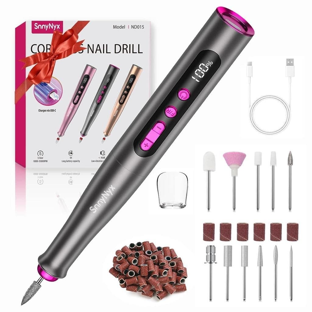Lixadeira Elétrica Profissional para Unhas, 35000RPM, Kit Sem Fio para Remoção de Esmalte, Lixadeira Elétrica para Unhas
