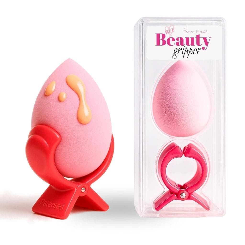 Tammy Taylor Beauty Gripper and Blender - Suporte para Esponja de Maquiagem com uma Esponja Aplicadora de Maquiagem Rosa