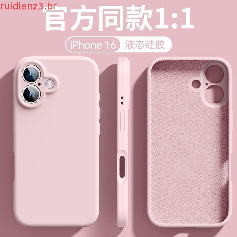 Capa de silicone líquido com furos precisos e proteção total para a lente, adequada para iPhone 17 16 15 14 13 12 11 PRO