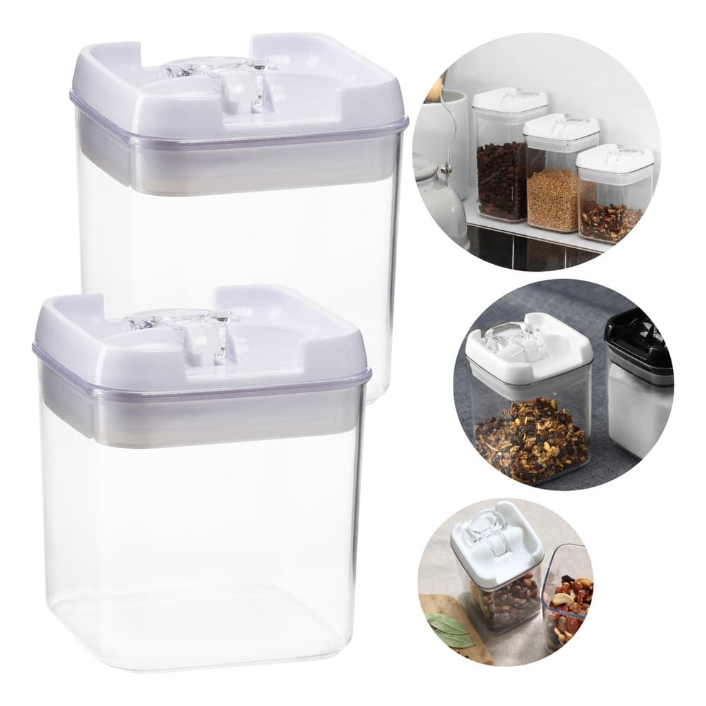 Pote Porta Mantimentos Hermético Travas Transparente 600 Ml Grãos Bolacha Cereal Armazenar Organizar