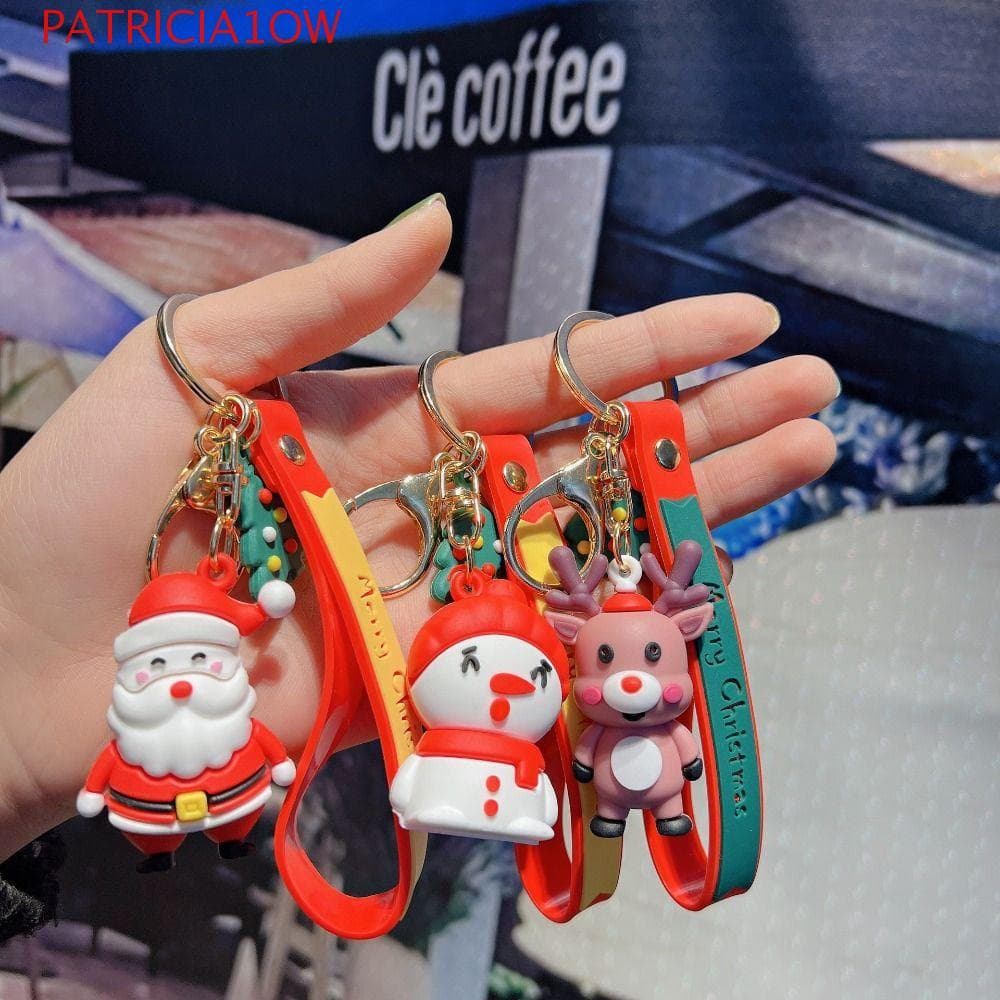 PATRICIA1OW Chaveiro de Natal Papai Noel Chaveiro Pequeno Pingente Enfeites de Bolsa BDE1