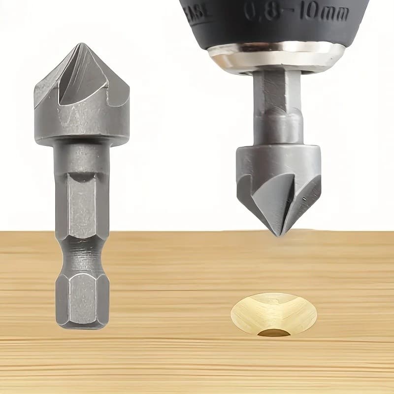 2pc 1/2 Haste Hexagonal Cinco Lâminas Broca Escareada 12.5mm 5pc Carpintaria Buraco Abridor Ponto Facer Rebarbação Conju