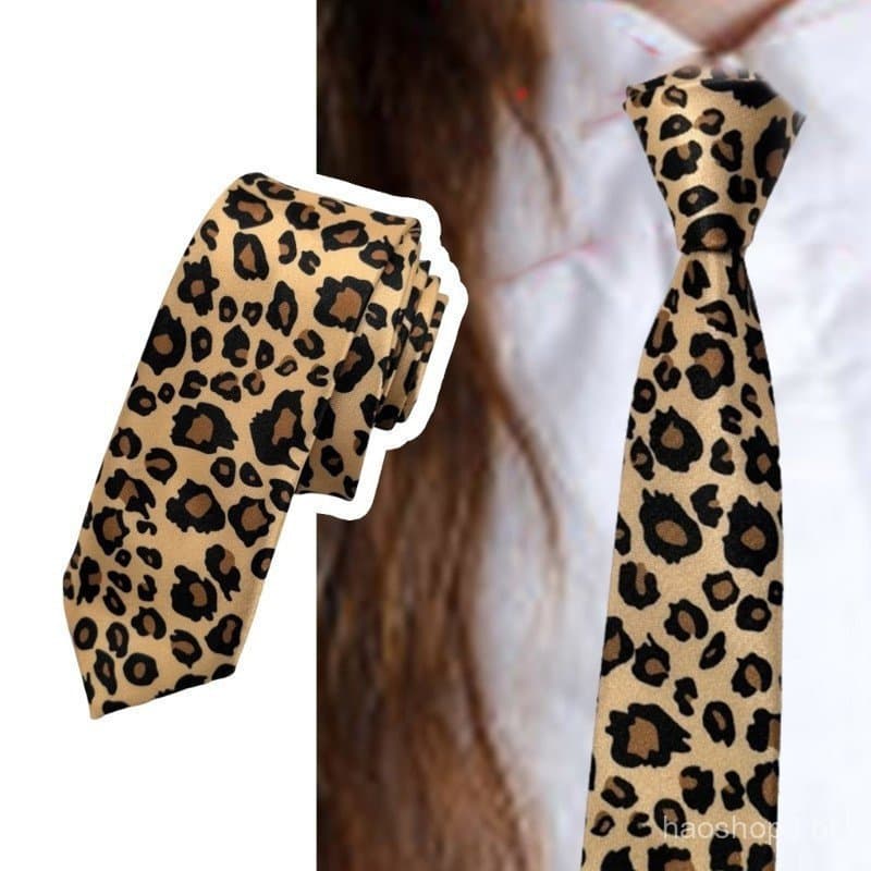 Gravata Masculina Izzz Design Moderno de Leopardo, Estilo Longo, Adequada para Festas e Reuniões 4KZF