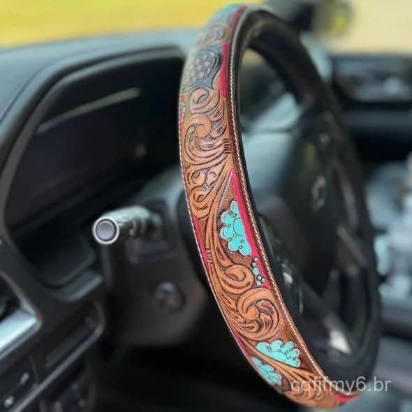 Capa de Volante Estilo Western, Capa de Volante Universal para Carro Estilo Cowboy Retro, Acessórios de Carro Western em