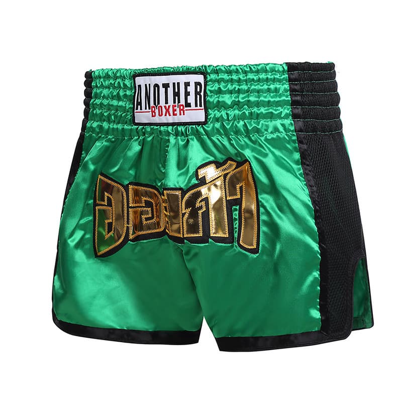 Calças de Muay Thai em patchwork de malha, shorts de luta MMA, disponíveis em tamanhos masculinos, femininos e infantis.