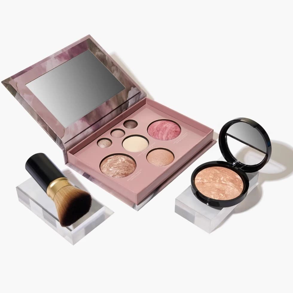 Minhost Capell Paleta de sombras de sorvete de sete cores dourada paleta de maquiagem abrangente sombra contorno Blush u