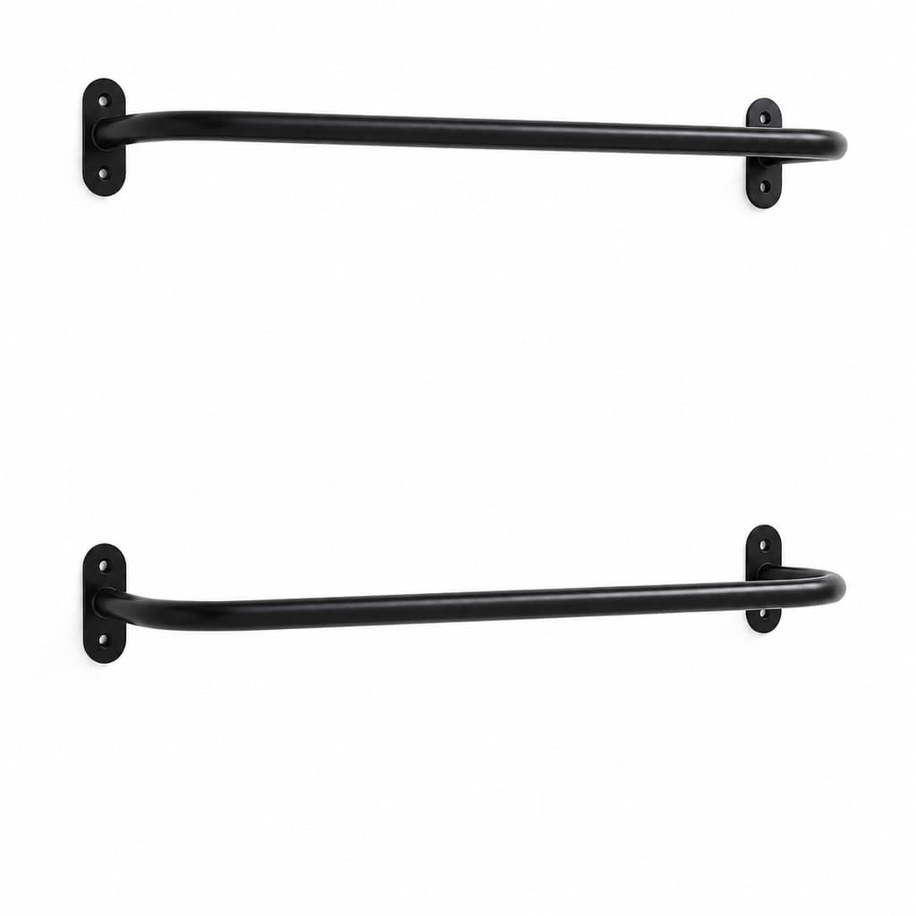 SUPORTE PARA ROUPA DE AÇO REFORÇADO 70CM - PRETO 2 PEÇAS