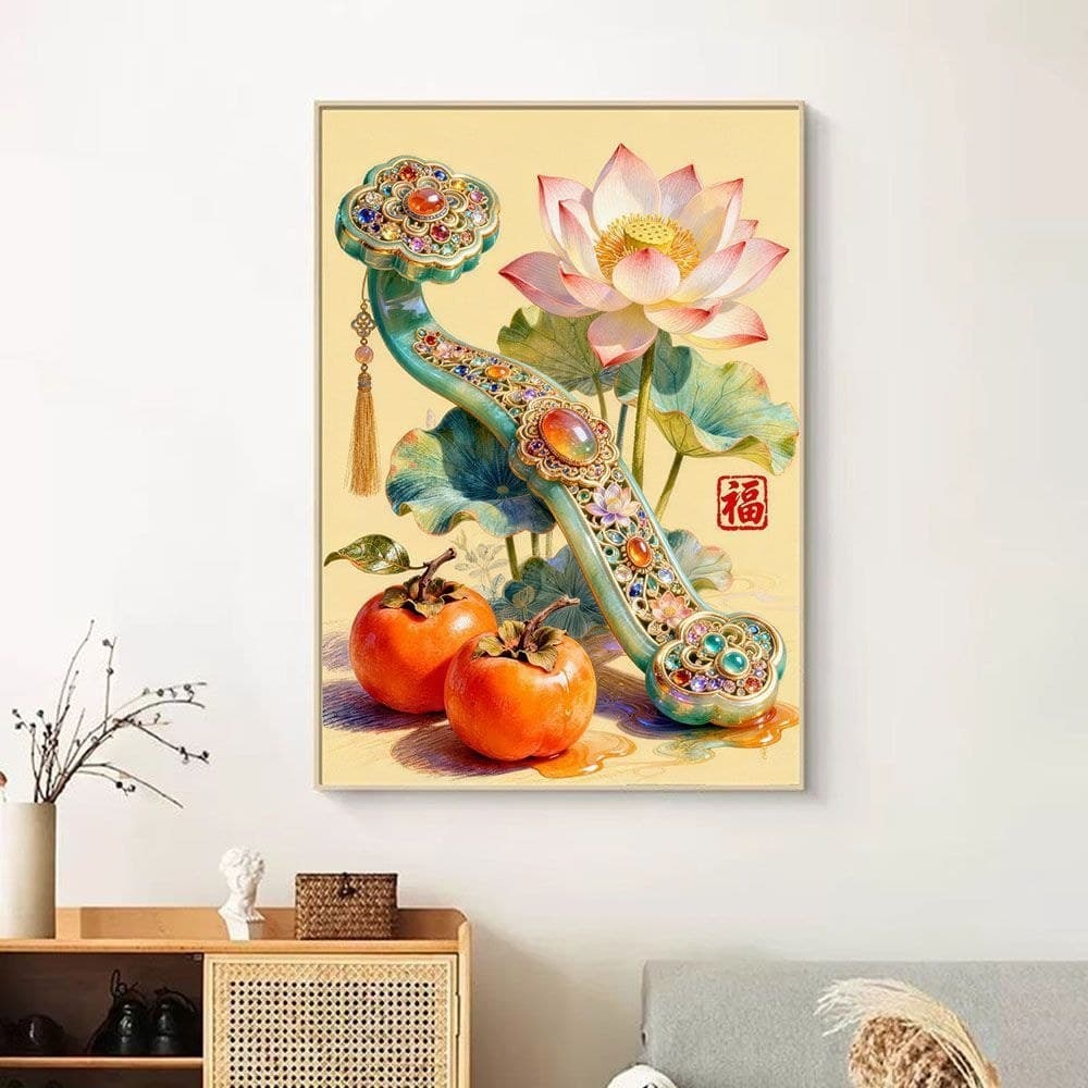 Original Copyright Auspicioso Ruyi e Qi Riqueza Irritada Tudo Ruyi Kit de Ponto Cruz Pintura Decorativa Você Mesmo Borda