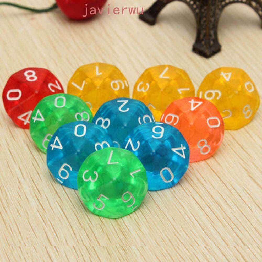AJAVIERWU 10 D10 Jogo de Tabuleiro com Dados, Acessórios de Entretenimento em Acrílico Durável, 10 Dados de Jogo 3NNX