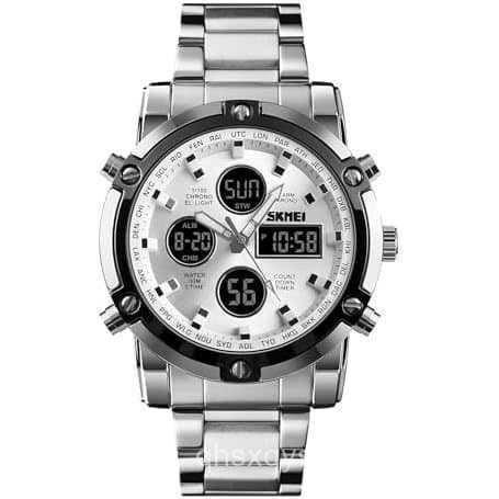 Rel贸gio Masculino SKMEI, Rel贸gio Anal贸gico-Digital Militar 脿 Prova d'脕gua, com Cron贸grafo LED Multi-Hora, Rel贸gio de Neg