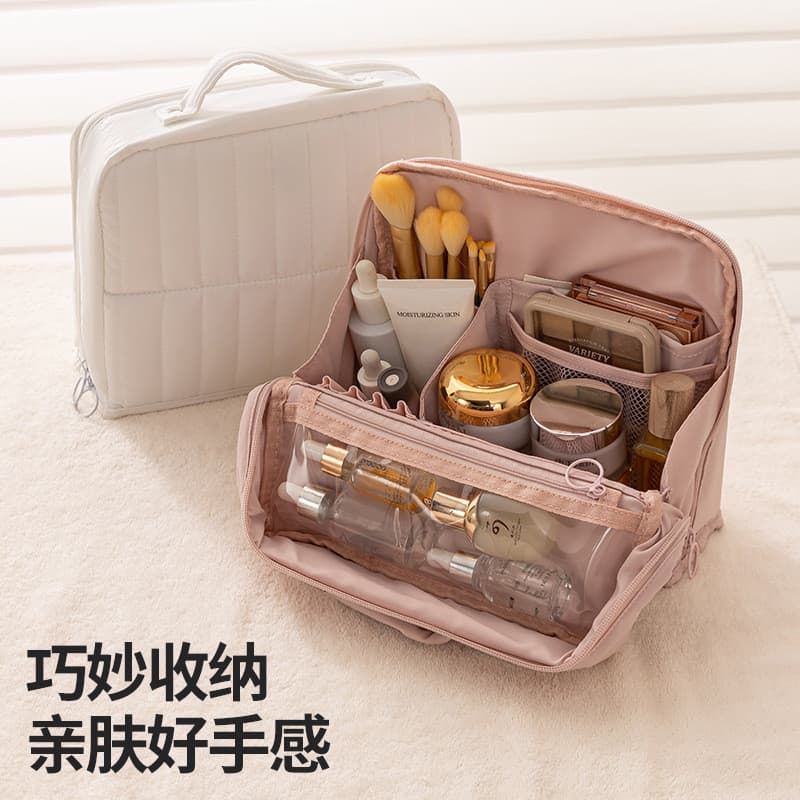 Saco cosmético grande capacidade estilo coreano partição saco de armazenamento à prova dwaterproof água viagem portátil