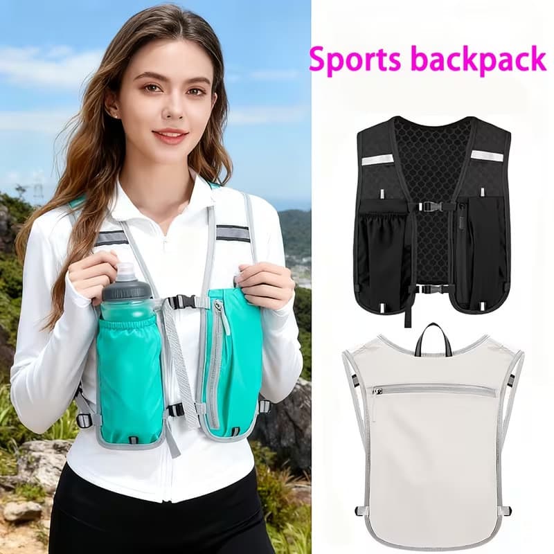 Pacote De Colete Para Caminhadas Ao Ar Livre – Leve Ciclismo E Corrida , Garrafa De Água Bolsos Telefone , Mochila De Ar