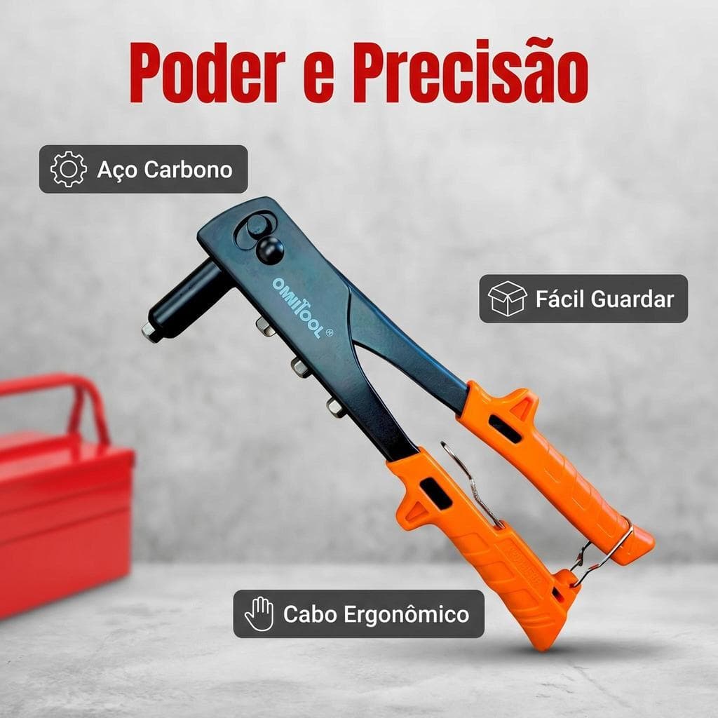 Pistola de Rebitagem Manual Individual com Chave de Ajuste de Bico, Resistente para DIY, Móveis e Reparos Diversos