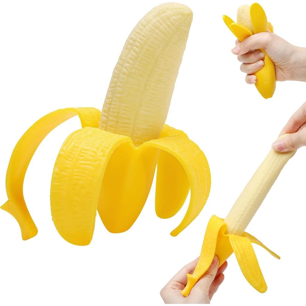 Banana Squishy Realista – Brinquedo Antiestresse Macio e Perfumado com Retorno Lento, Mede 5,2 polegadas por 1,4 polegad