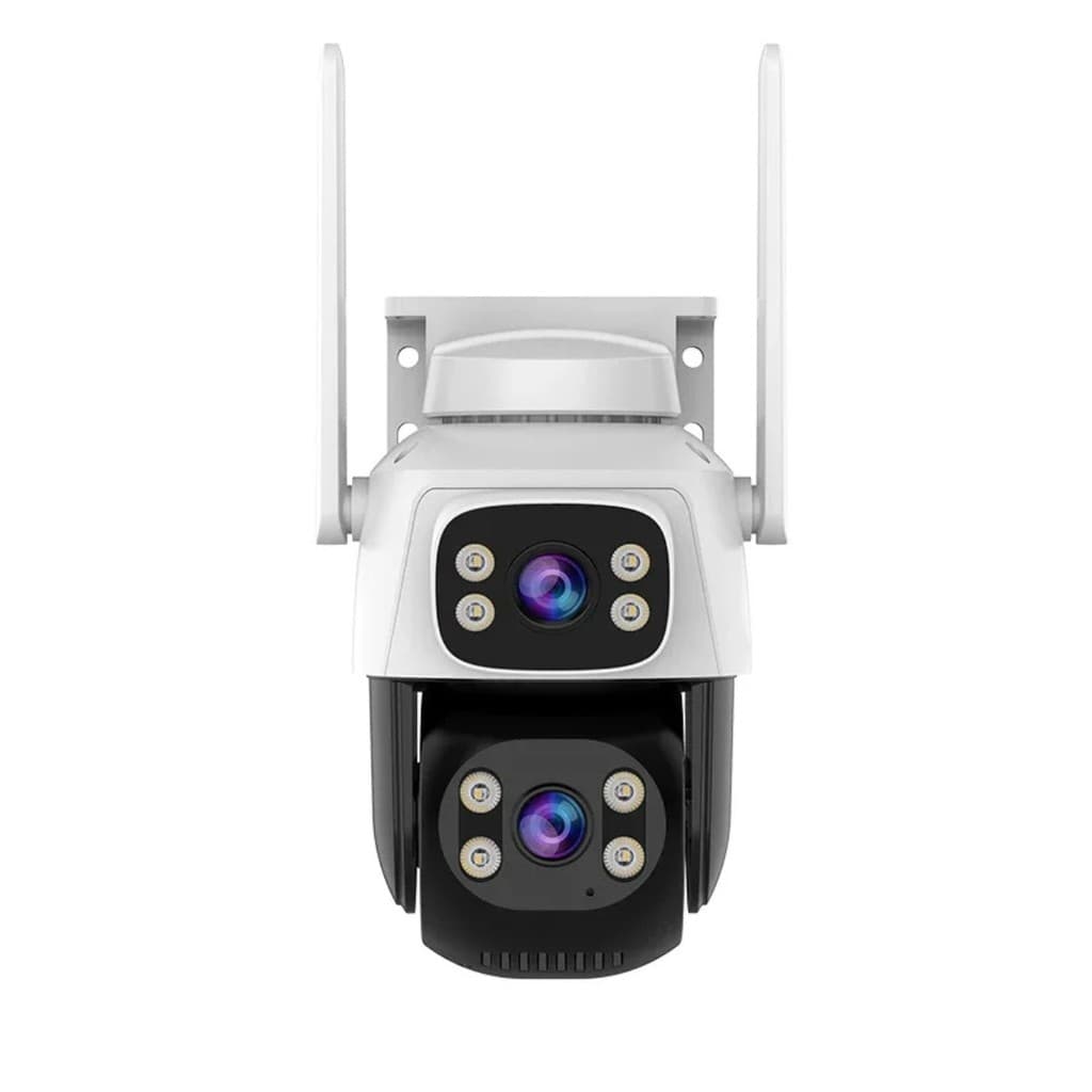 Câmera de Segurança Wi-Fi À Prova D’Água Duas Lentes Bivolt 2MP + 2MP PTZ Externa IP66  Visão Noturna Colorida