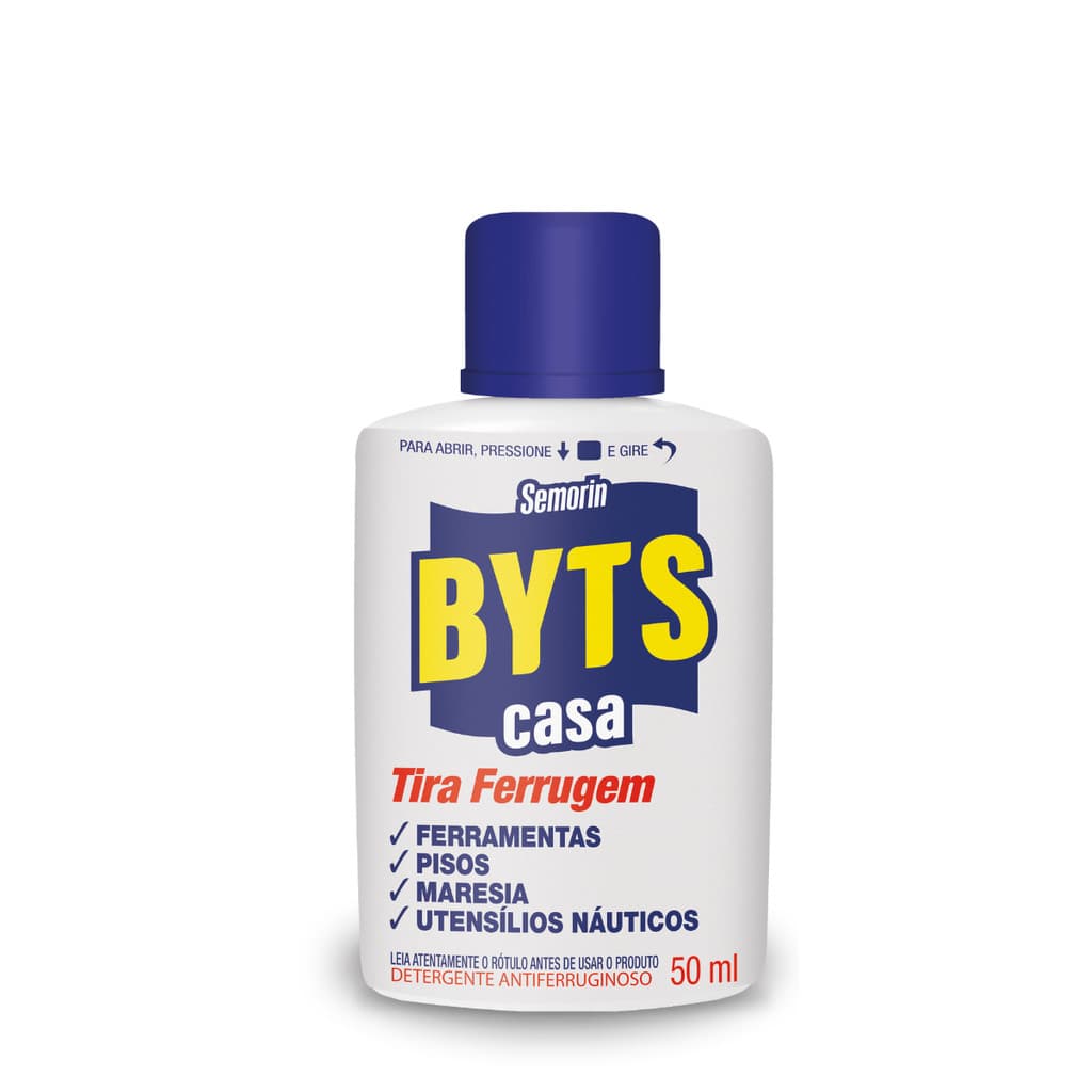 Tira Ferrugem Byts 50ml - Remove Ferrugem de Ferramentas, Pisos e Utensílios Náuticos
