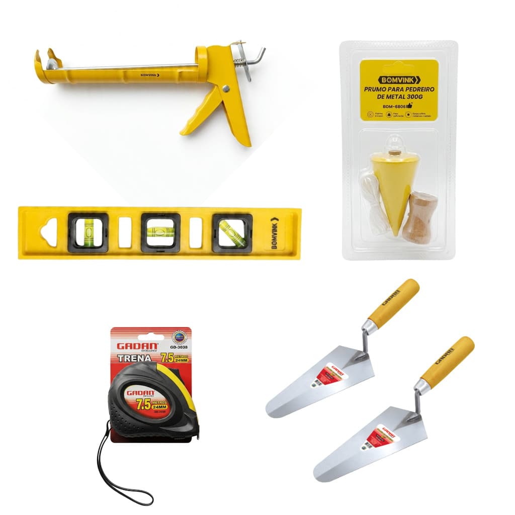 Kit Ferramentas profissional Para Pedreiro 6 Peças