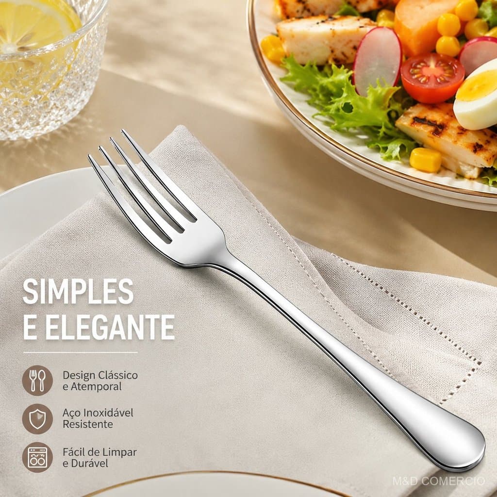 24/30/36 Pcs Garfo De Luz Balanceado Design Ergonomico Para Alimentacao