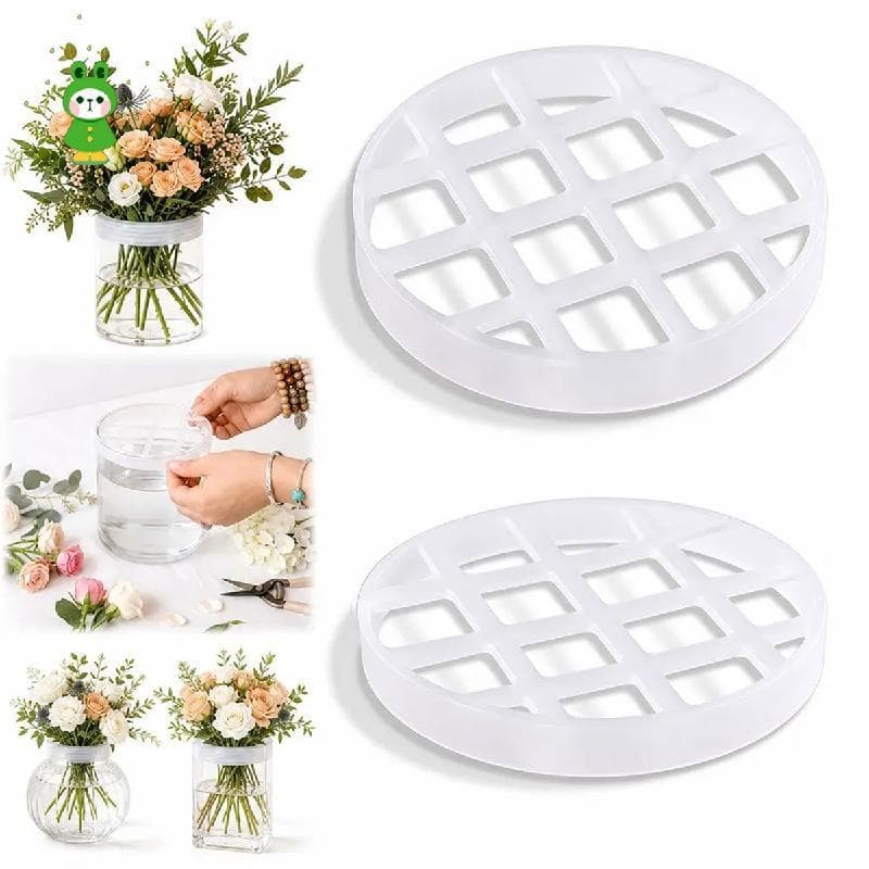 Grade De Organização De Flores De Silicone Reutilizável , Organizador Elástico E Suporte De Vaso , Arranjo