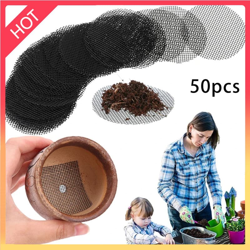 SCB-50 Unidades/Pacote Tapete Redondo Para Vaso De Flores , Por , Buraco Inferior , Grade , Planta , À Prova De Insetos