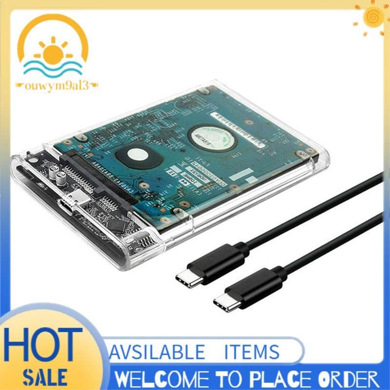 2.5 Polegada HDD SSD Caso SATA Para USB 3.1 Tipo C 4TB Transparente Disco Rígido Externo Habitação Compatível UASP III P