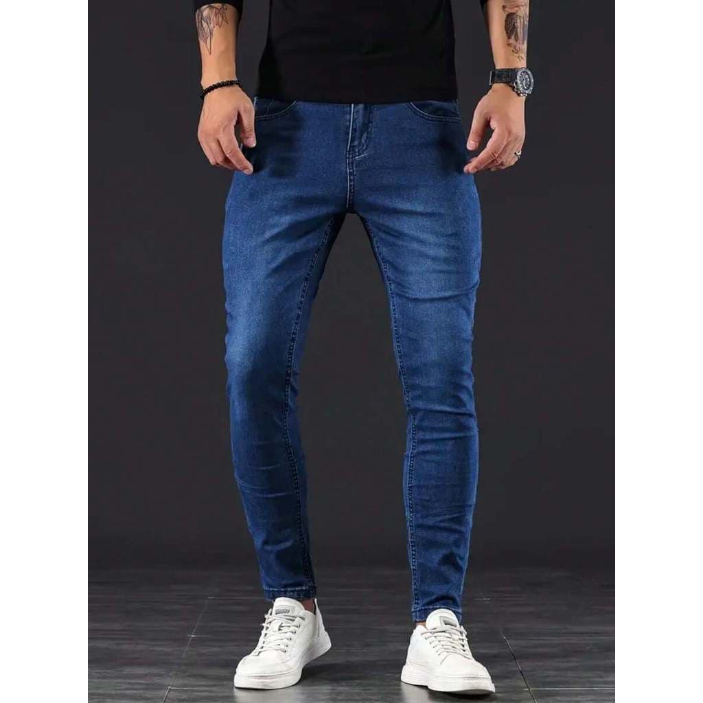 Calça Jeans Skinny Masculina Modelagem Moderna Alta Durabilidade Confortável Preto