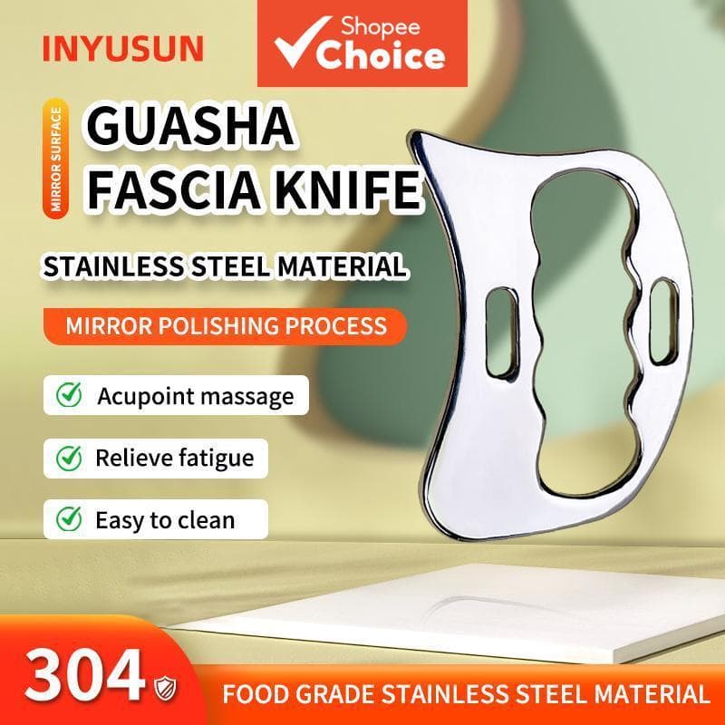 Ferramenta De Massagem Gua Sha De Aço Inoxidável , Placa De Raspagem De Ponto De Acupuntura De Corpo Inteiro , 1 Peça