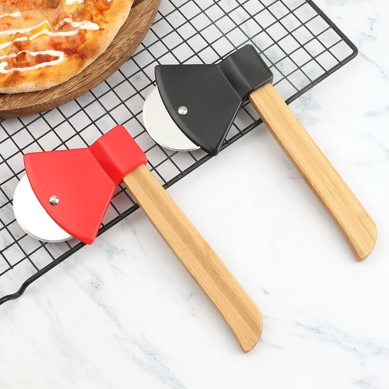 Rolo de Corte para Pizza com Mão de Bambu Ergonômica - Lâmina Afiada de 430, Fácil de Limpar | Utensílio de Cozinha