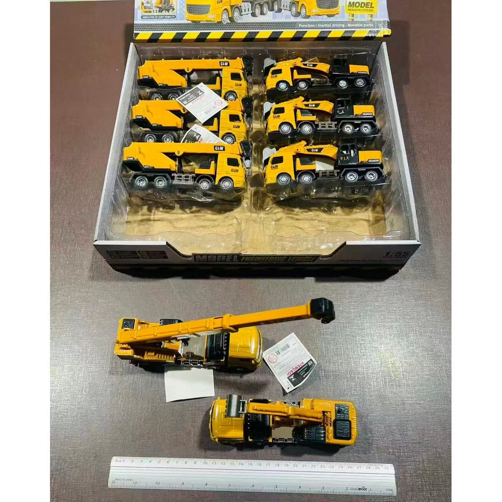 Caminhão  Infantil Brinquedo Guindaste Articulado escavadela  17cm