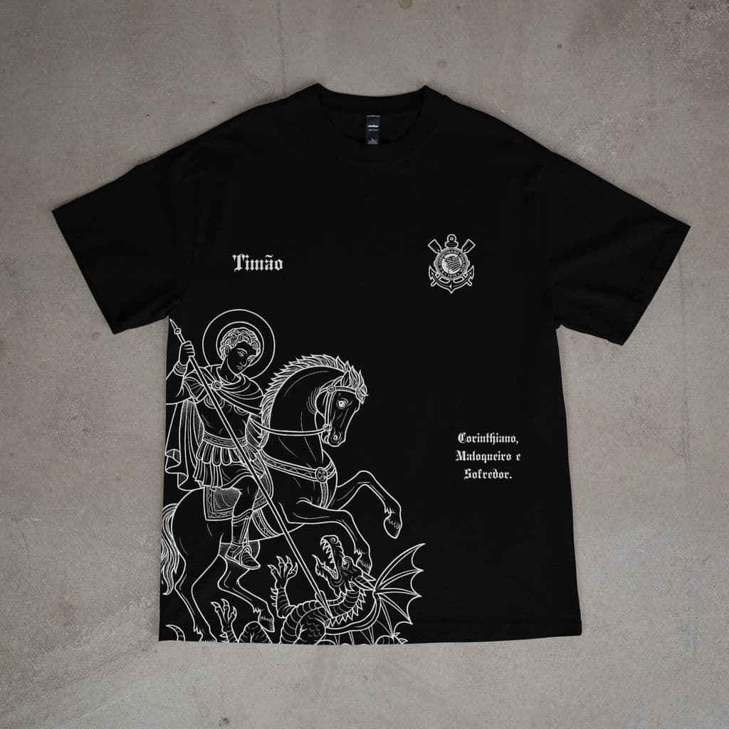 Camiseta Corinthians São Jorge Fiel Timão Unissex Tradicional