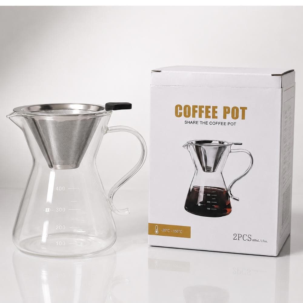 Jarra Cafeteira Passador Cafe Vidro Filtro Permanente 400ml