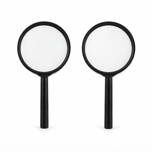 Lupa Manual 100mm: Kit 2 Lentes de Aumento para Leitura e Tr