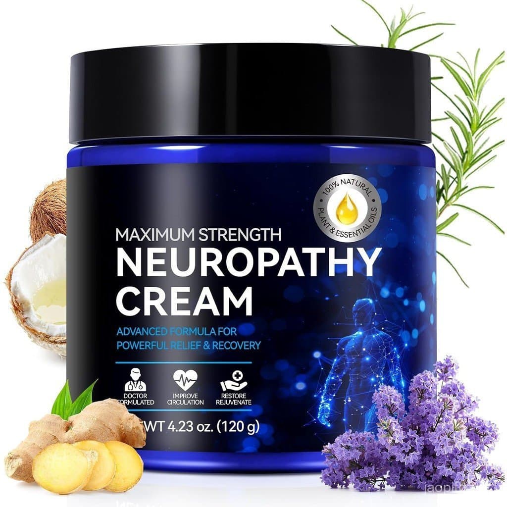 Creme para Alívio da Dor Nervosa para Pés, Pernas e Mãos – Fórmula Leve à Base de Plantas, Refrescante e Confortante, 4