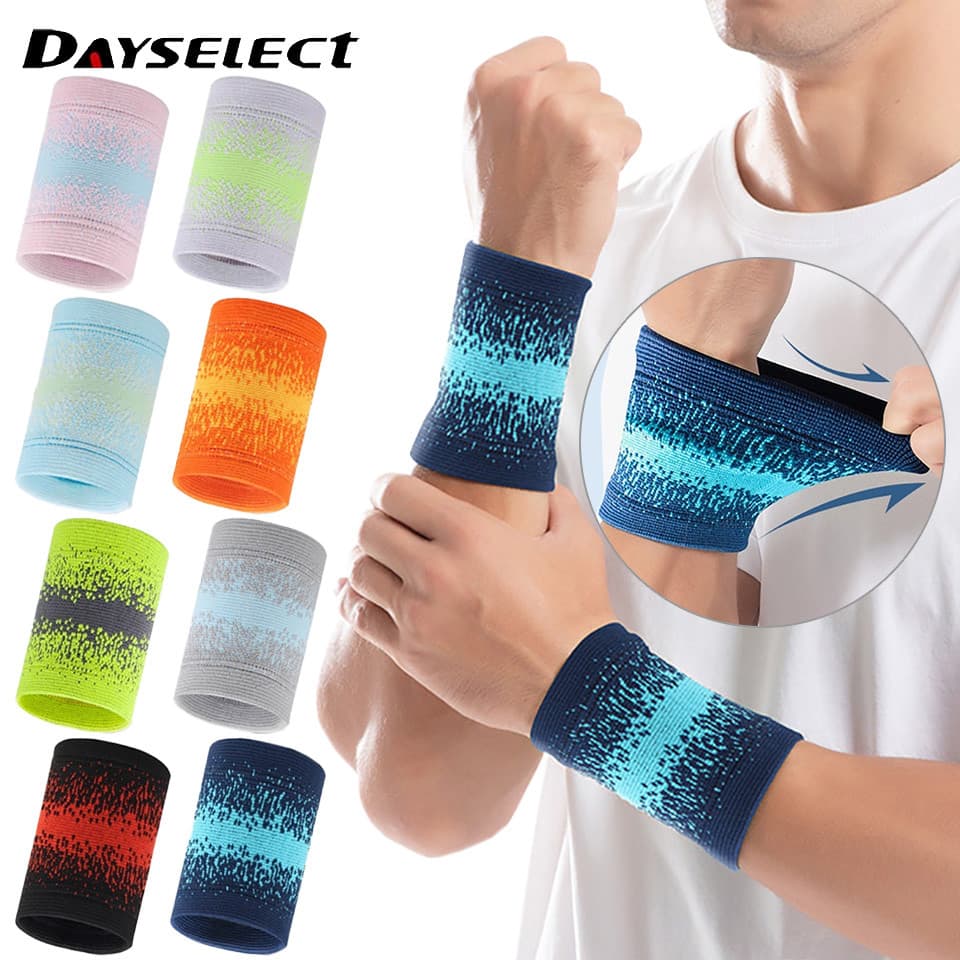 DAYSELECT 1 Peça Protetor De Pulso De Badminton Absorvente De Suor Elástico Resistente Ao Desgaste Pulseira Esportiva Fi