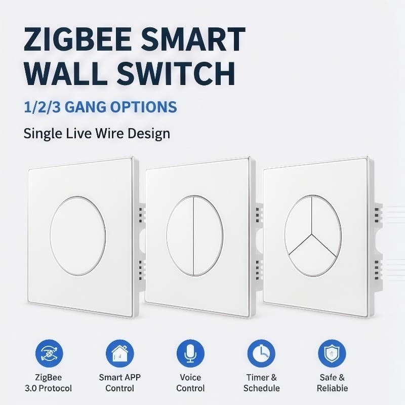 ZigBee 1/2/3 Gang Painel De Interruptor De Parede De Fio Único Sistema De Iluminação Doméstica Inteligente Controle De L