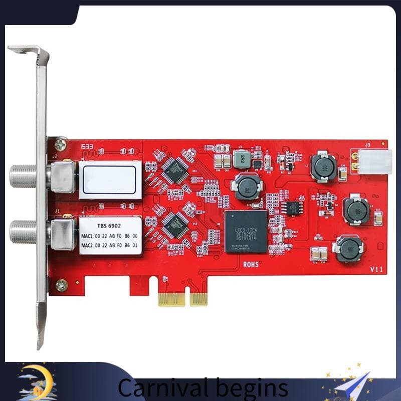 [eileenj3] Placa PCIe Dupla DVB-S2 TBS6902 2x LNB QPSK BPSK De Captura De Vídeo Para Transmissão De TV Via Satélite FTA