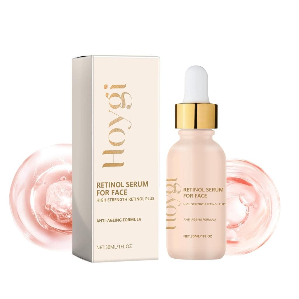 Sérum Rejuvenescedor de Retinol para o Rosto com Ácido Hialurônico e Glicerina, Fórmula Anti-Idade para Reduzir Rugas e