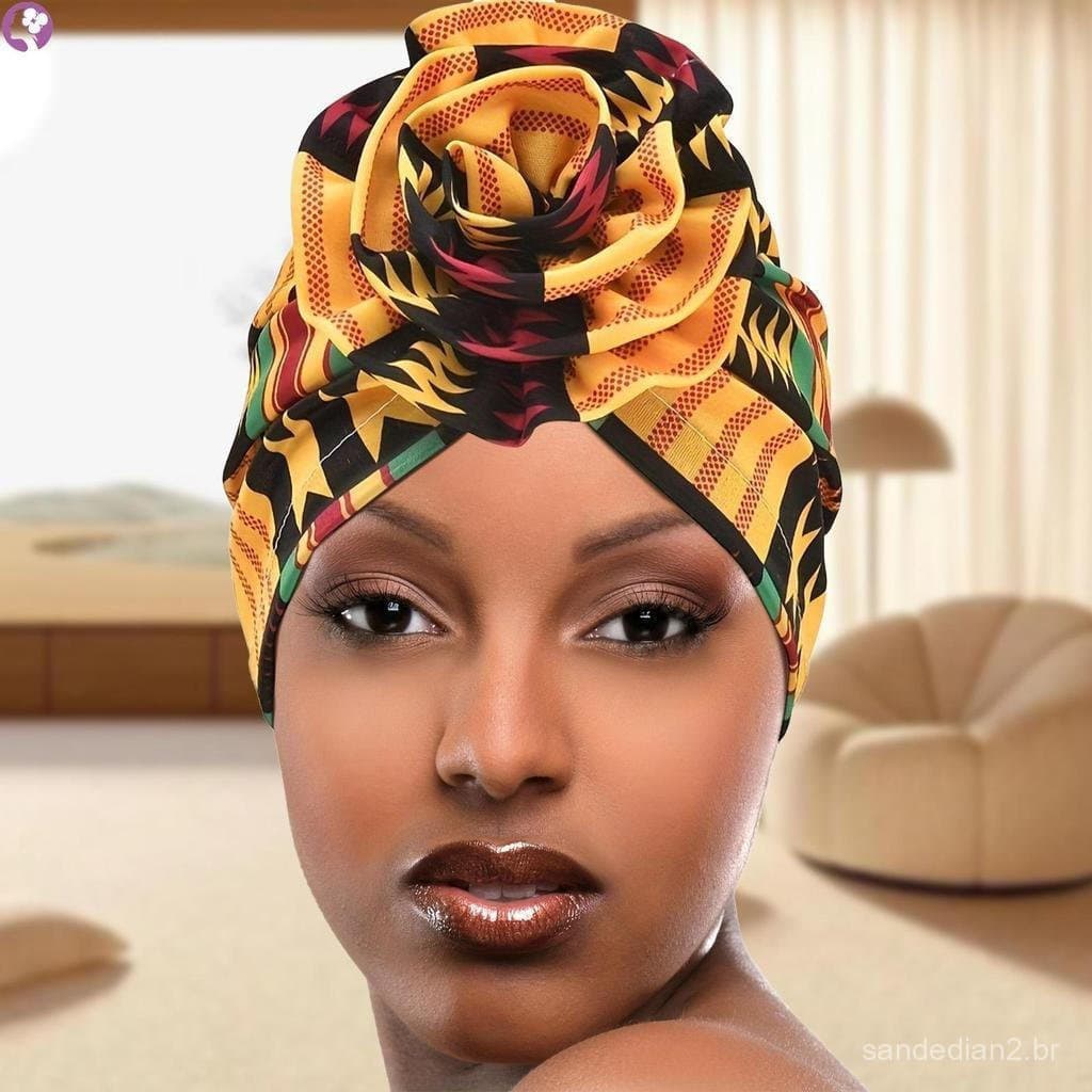 Turbante Pré-Amarrado Feminino , Turbantes De Cabeça Floral , Bonés Macios Torcidos Para Mulheres E Meninas , Presente