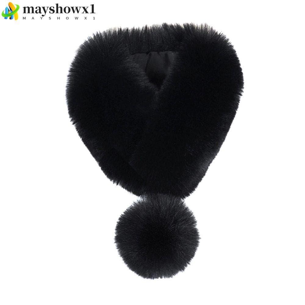 MAYSHOWX1 Lenço De Inverno , Pescoço Com Textura De Veludo De Cor Sólida , Gola De Pele Sintética Macia E Espessada Femi